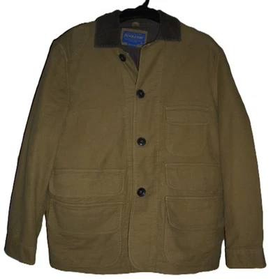 PENDELTON MEN'S WOOLEN MILLS TAN BROWNSVILLE JACKET CORDUROY COLLAR TRIM M - Image 1 of 3