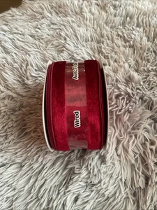 Celebrate It Wired Velvet Ribbon Spool Christmas Crafting 2.5” X 15ft - Picture 1 of 3