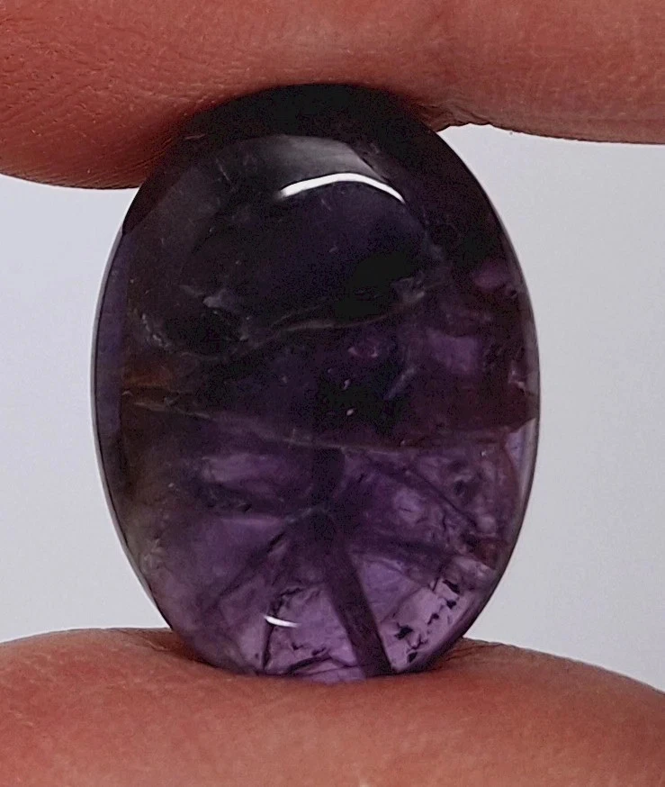 25x18mm Purple Amethyst Flat Backed Loose Semi-precious Gemstone Cabochon 958xR - Image 1 of 1