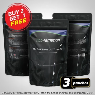 NEO-NUTRITION Neo Nutrition MAGNESIUM GLYCINATE Capsules High Strength 1000mg Daily Fatigue