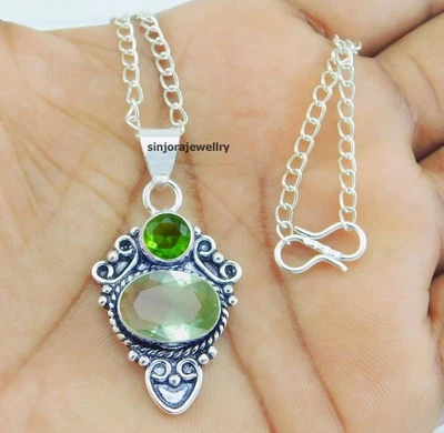 Ciondolo fatto a mano in argento sterling 925 con pietra preziosa ametista... - Immagine 1 di 4