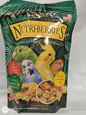 Tropical Fruit Nutri-Berries for Cockatiel - 10oz Lafeber