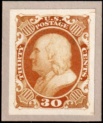 EAS_STAMPS US SCOTT #46p2 MNH GRADE 98 FROM ROOSEVELT ALBUM SCV $400.00 W/CERT - Image 1 of 2