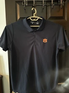Auburn Embroidered Antiqua Men’s Polo Shirt Navy Size XL Breathable Cool Sports - Picture 1 of 11