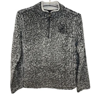 Pullover MV Sport Mujer Gris Sherpa Cuarto Cremallera con Bordado Talla Mediana - Imagen 1 de 9