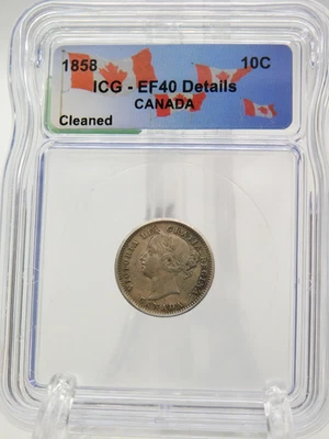 1858 CANADA TEN CENT ICG EF40 DETAILS (BT1191) - Image 1 of 4