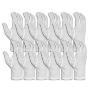MyGripWhite - 12 Paar - Feinstrickhandschuhe - Stoffhandschuhe - 100% Baumwolle - Bild 1 von 6