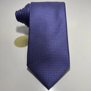 Ermenegildo Zegna Premium Purple Silk Tie w Black&Gray Dots 60x3.675” - Picture 1 of 14