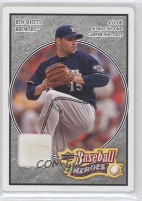 2008 Upper Deck Baseball Heroes Charcoal Memorabilia Ben Sheets #98 - Image 1 of 2
