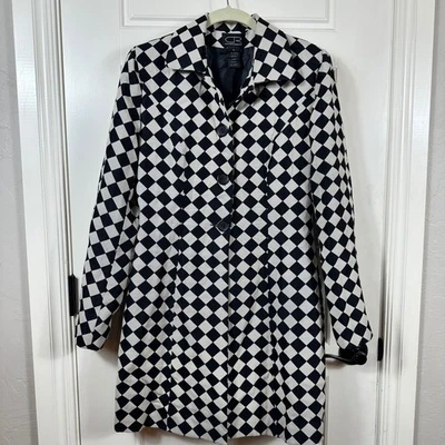 Chaqueta Blazer CR Sportswear Blanco y Negro a Cuadros Talla 4 Carrera Foto 1 de 4