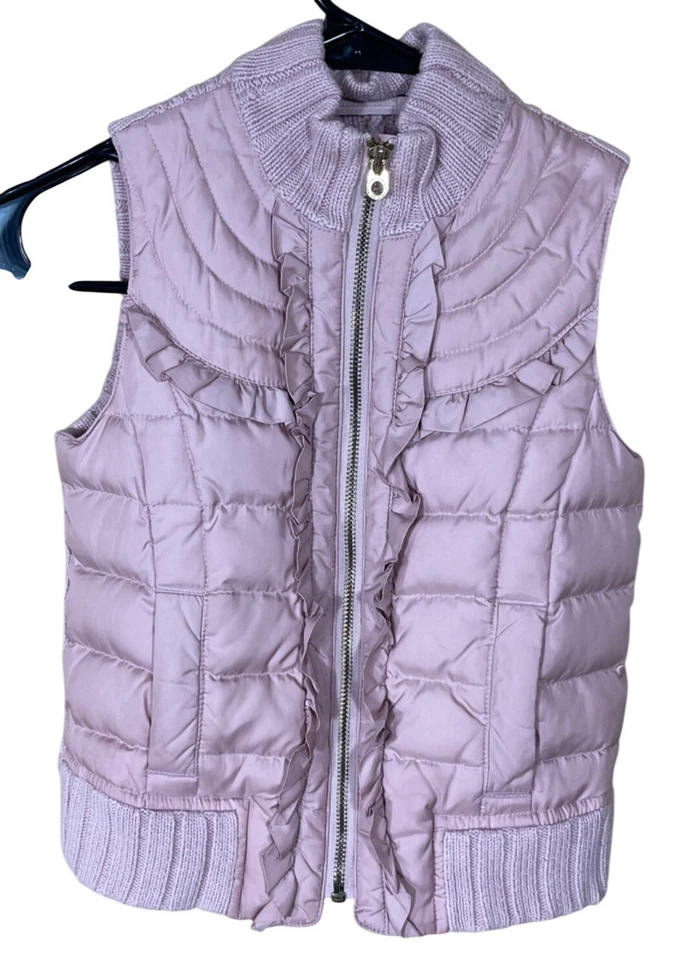 Chaleco Acolchado Juicy Couture Niñas Talla 7 Rubor Rosa Mezcla Cachemira Suéter Foto 1 de 4