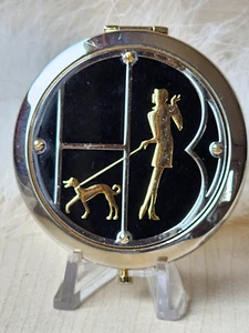 ๐ Henri Bendel Fifth Ave NY 1895 Lady & Dog double Mirrored Compact - Picture 1 of 13