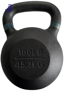 Powder Coated Cast Iron Training Kettlebell Black100 Lbs Solid FREE SHIPPING USA - Picture 1 of 5
