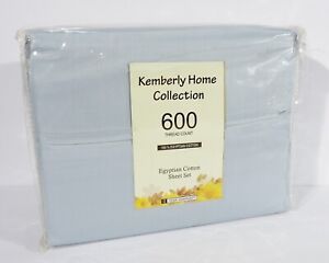 Kemberly Home Collection SKY BLUE King Sheet Set 100% Egyptian Cotton 600 TC