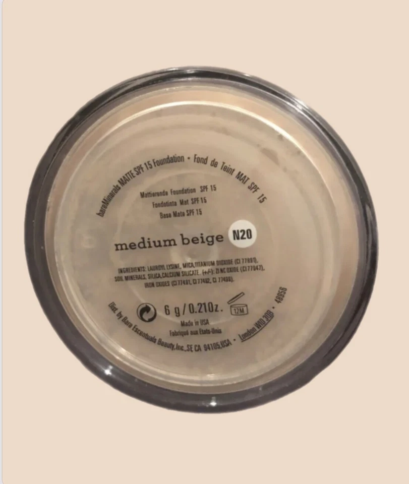 BareMinerals  MATTE Foundation MEDIUM BEIGE N20 ~6g~ - Image 1 of 1