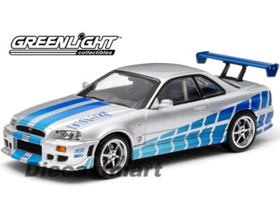 FAST & FURIOUS (2003) 1999 NISSAN SKYLINE GTR PAUL WALKER 1:43 86208 GREENLIGHT - Image 1 of 4
