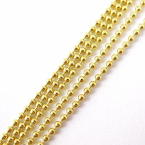 Gold plated Sterling Silver Ball Chain -Unfinished Bulk By the foot Ball Chain - Picture 1 of 4