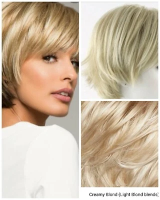 Peluca Morgan Noriko Rubia Cremosa 1675N Capas Cortas Valientes Nuca Volteada Extremos Nueva con Etiquetas Foto 1 de 4