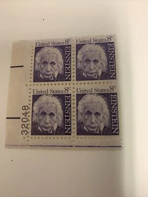 1966 US Stamp 8 c Albert Einstein MNH VF Plate block of 4 - Image 1 of 2