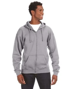 J America Adult Premium Full-Zip Fleece Hooded Sweatshirt - Picture 1 of 5