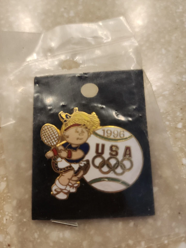 1996 Atlanta Olympic Cabbage Patch tennis pin NEW - Image 1 of 1