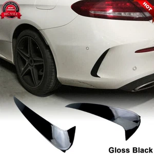 For Mercedes Benz W205 C205 C63  15-19 Gloss Black Rear Bumper Air Vent Fins - Bild 1 von 11