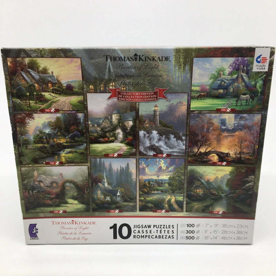 Ceaco Thomas Kinkade Collector's Edition With 10 Jigsaw Puzzles