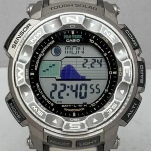 Casio Pro Trek Digital Watch PRW-2500T-7JF Titanium Solar Triple Sensor Silver - Picture 1 of 19