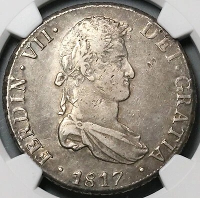 1817 NGC XF 45 Bolivia Ferdinand VII 8 Reales Spain Colonial Coin (22030903C) - Image 1 of 4