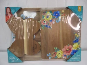 The Pioneer Woman Acacia Wood Cutting Board Set – Durable Kitchen Prep Boards - Picture 1 of 13