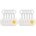  10 Pcs Hanging Keychains Boiled Egg Pendant Car for Keys Fried Charm Eggs