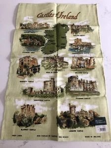 irland geschirrtuch vintage retro leinen baumwolle neu unbenutzt castles of - Bild 1 von 4
