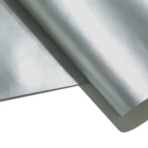 Kunstleder Lederimitat Stoff Polsterstoff zum Beziehen Basteln Meteware Silber - Bild 1 von 2