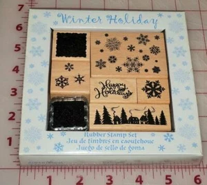 All Night Media Winter Holiday Rubber Stamp Set NEW! - Picture 1 of 1