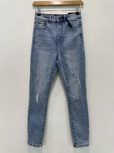 Dotti Jeans Women 8 W24 L26.5 Blue Denim Zoe Super High Skinny Crop Stretch NEW - Picture 1 of 16