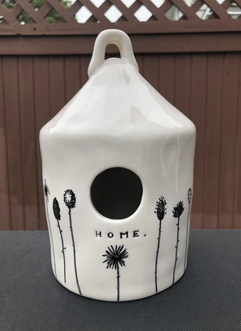 Rae Dunn Home Birdhouse Round Magenta Exclusive 21 Flower Cover