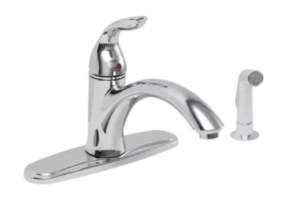 Grifo de cocina estándar Premier Waterfront de 1 manija con rociador lateral en cromo Foto 1 de 3