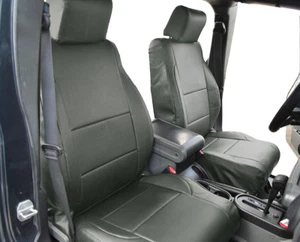 JEEP WRANGLER 2DOORS 2007-2012 CHARCOAL VINYL CUSTOM MADE FIT FRONT SEAT COVERS - Bild 1 von 6