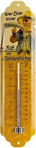 Nostalgic-Art - Retro Metall-Thermometer Innen Aussen Analog - Wer Bier trinkt - Bild 1 von 4