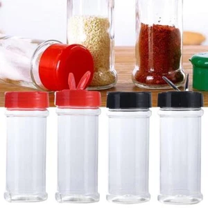 200ml Clear Plastic Spice Jar Plastic Spice Containers Seasoning Bottle BBQ - Picture 1 of 14