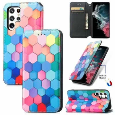 Wallet Case For Samsung Galaxy S23 Ultra Plus S23+ 5G Card Leather Flip Cover - Image 1 of 4