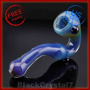 5" Handgefertigte Dicke Mitternachtsblau Cosmic Sherlock Tabak Rauchen Schale Glas Pfeifen - Bild 1 von 4