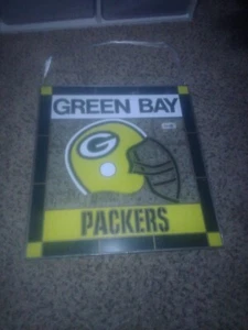 VTG  Green Bay Packers Stained Glass Man Cave Bar Game Room Suncatcher Decor - Picture 1 of 6