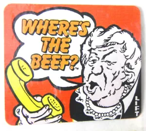 1984 "Where's the Beef?" The Original by Wendy's Six (6) Flip Flap Stickers NIP - Picture 1 of 3