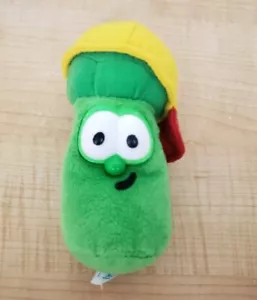 Vintage Lyrick Plush Veggie Tales 6" Junior Asparagus Green with Yellow Red Hat - Picture 1 of 11