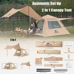 Large Size Outdoor Camping Tent 2 In 1 Automatic Pop Up Tent Canopy O9E4 - Picture 1 of 12