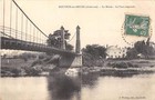 CPA 08 NOUVION SUR MEUSE LA MEUSE LE PONT SUSPENDU (cliché pas courant