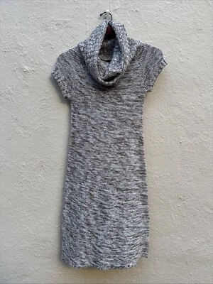 City Triangle 毛衣连衣裙女式小号针织圆领短袖棕色波西米亚 — 第 1/4 张图片