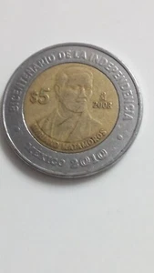 Mexico 5 Pesos Coin, 2008 Marino Matamoros Bicentenary of Independence - Picture 1 of 2