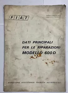 Manuale dati principali - Fiat - Modello 600D. 1969 - Imagen 1 de 5